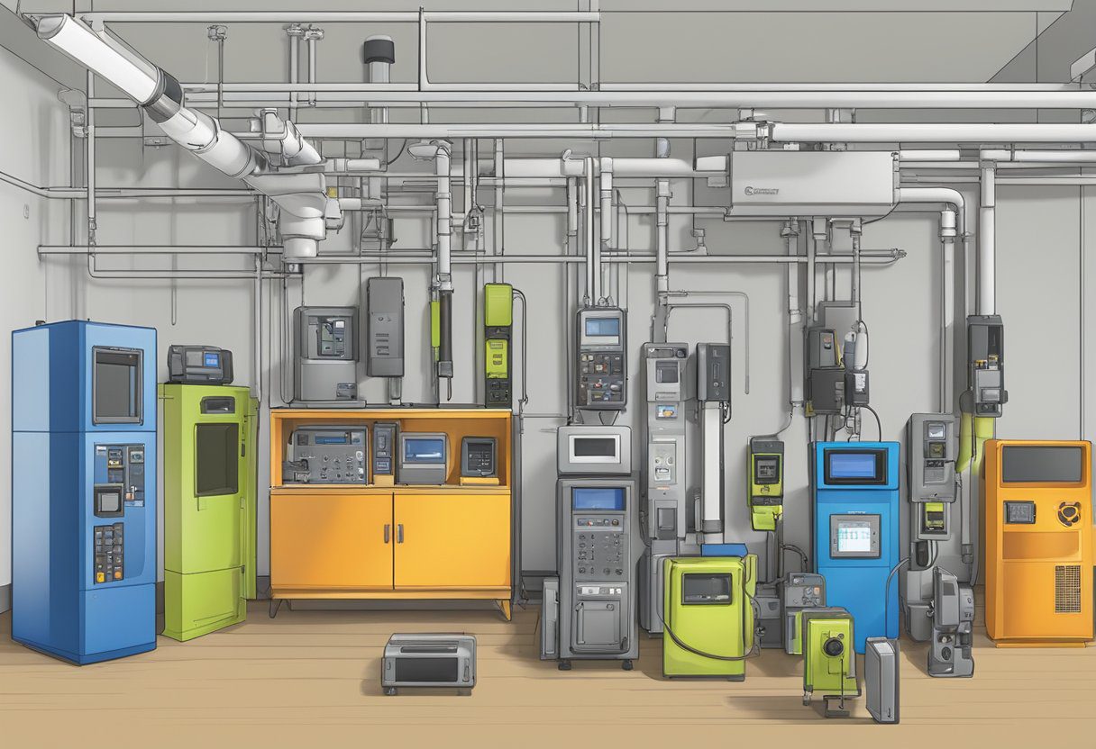 Various tools and equipment, such as thermal cameras and energy meters, are being used to assess energy efficiency in a building in Fort Myers, FL