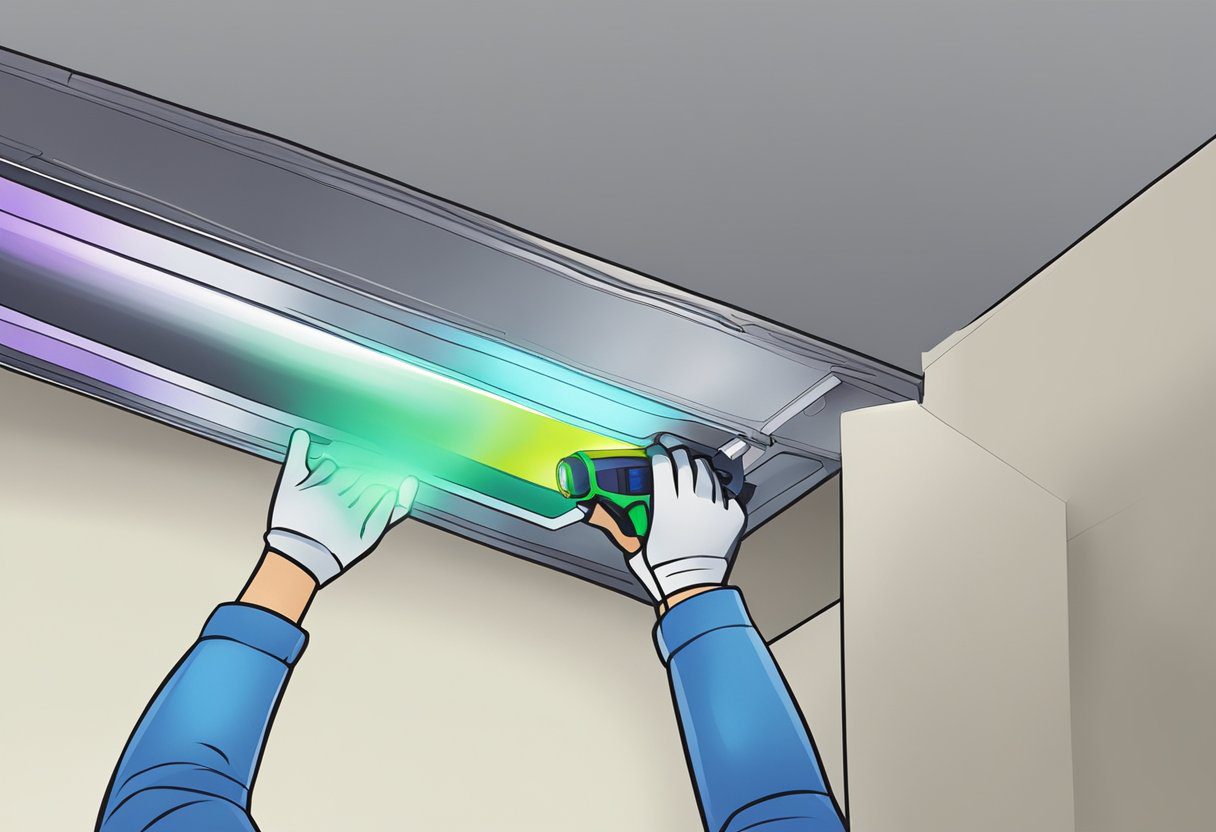 UV light being installed in air duct. Fort Myers, FL