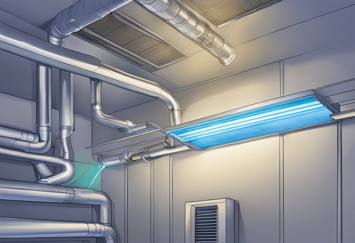 A UV light is installed inside an HVAC system's air duct in Fort Myers, FL, providing benefits such as improved air quality and reduced microbial growth