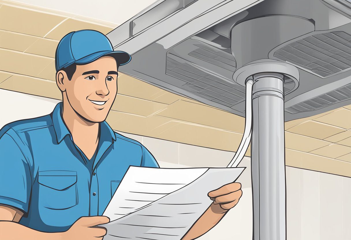 A person in Fort Myers, FL reviews air duct maintenance contracts, comparing reputable service providers