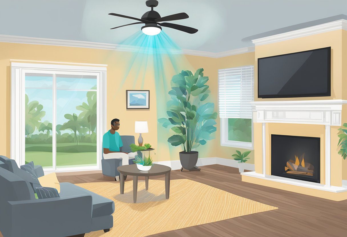 Air duct sanitization and deodorization equipment in use in a clean and well-lit home in Fort Myers, FL